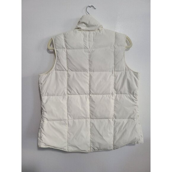Y2K Lands End White Sleeveless Puffer jacket vest Women Size XS - Picture 2 of 7